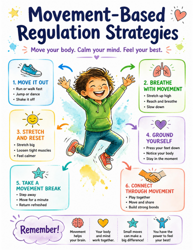 Movement-Based Regulation Strategies I Educational Poster I Classroom Decor