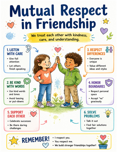 Mutual Respect in Friendship I Educational Poster I Classroom Decor