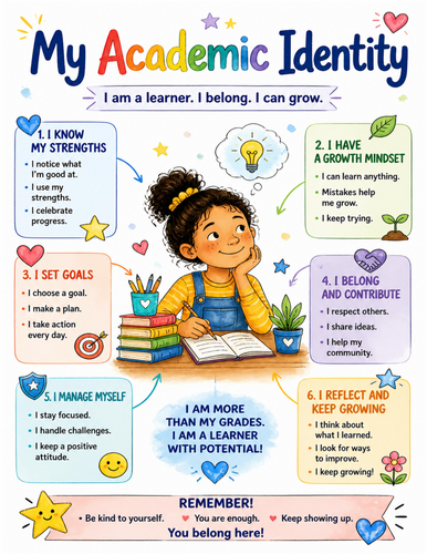 My Academic Identity I Educational Poster I Classroom Decor