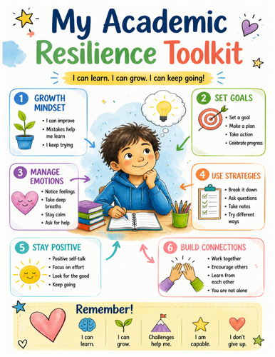 My Academic Resilience Toolkit I Educational Poster I Classroom Decor
