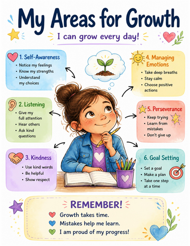 My Areas for Growth I Educational Poster I Classroom Decor