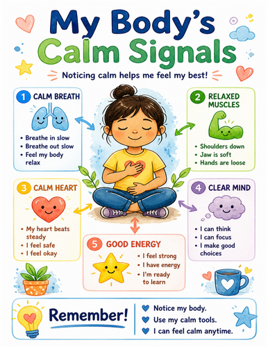 My Body’s Calm Signals I Educational Poster I Classroom Decor