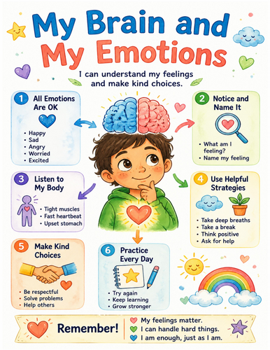 My Brain and My Emotions I Educational Poster I Classroom Decor