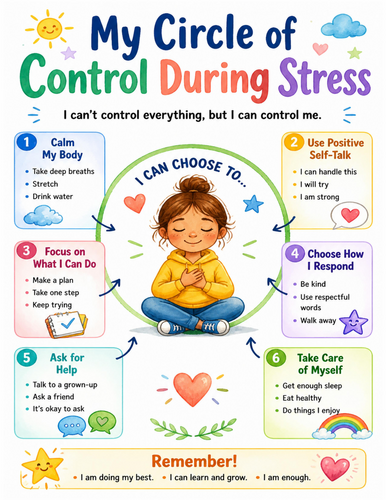 My Circle of Control During Stress I Educational Poster I Classroom Decor
