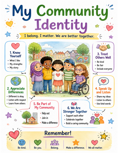 My Community Identity I Educational Poster I Classroom Decor