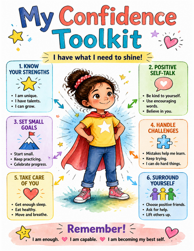 My Confidence Toolkit I Educational Poster I Classroom Decor