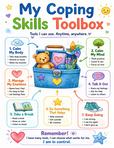 My Coping Skills Toolbox I Educational Poster I Classroom Decor