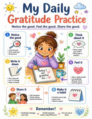 My Daily Gratitude Practice I Educational Poster I Classroom Decor