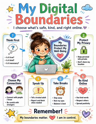 My Digital Boundaries I Educational Poster I Classroom Decor