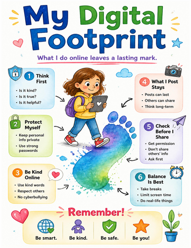 My Digital Footprint I Educational Poster I Classroom Decor