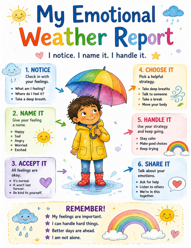 My Emotional Weather Report I Educational Poster I Classroom Decor