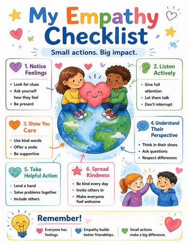 My Empathy Checklist I Educational Poster I Classroom Decor