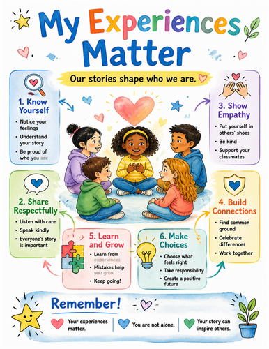 My Experiences Matter I Educational Poster I Classroom Decor
