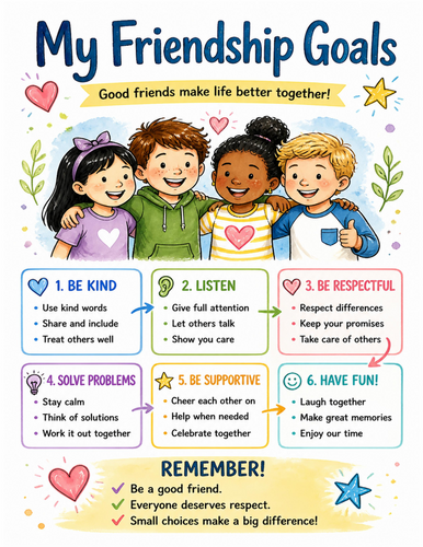 My Friendship Goals I Educational Poster I Classroom Decor