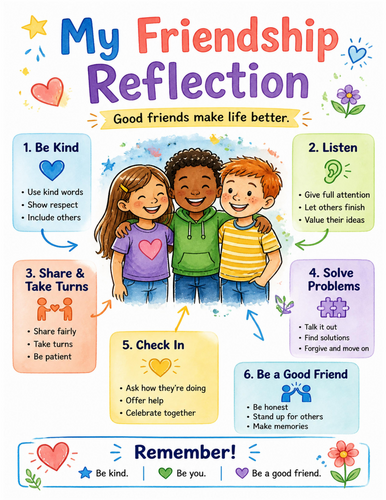 My Friendship Reflection I Educational Poster I Classroom Decor