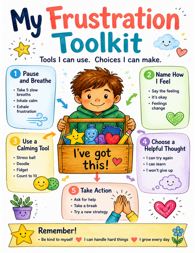 My Frustration Toolkit I Educational Poster I Classroom Decor