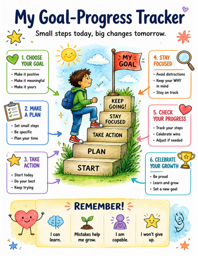 My Goal-Progress Tracker I Educational Poster I Classroom Decor