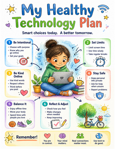 My Healthy Technology Plan I Educational Poster I Classroom Decor