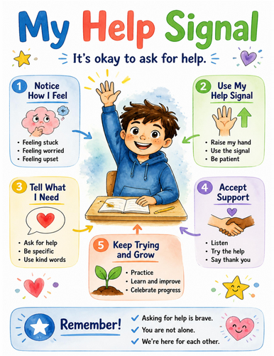 My Help Signal I Educational Poster I Classroom Decor