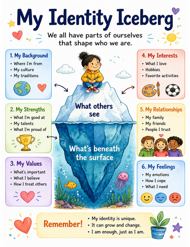 My Identity Iceberg I Educational Poster I Classroom Decor