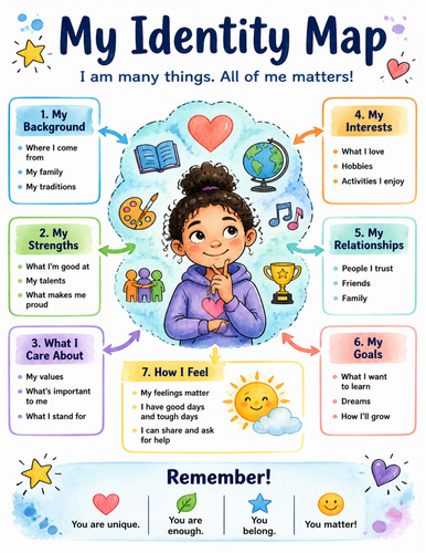 My Identity Map I Educational Poster I Classroom Decor