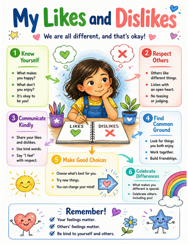 My Likes and Dislikes I Educational Poster I Classroom Decor