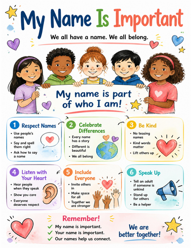 My Name Is Important I Educational Poster I Classroom Decor