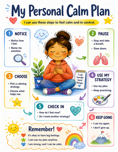 My Personal Calm Plan I Educational Poster I Classroom Decor