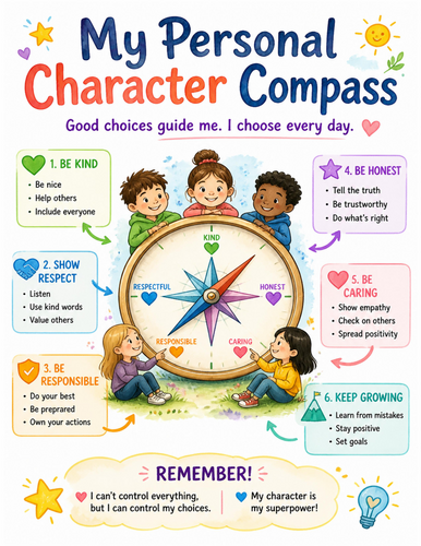 My Personal Character Compass I Educational Poster I Classroom Decor