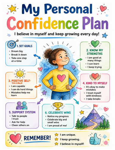 My Personal Confidence Plan I Educational Poster I Classroom Decor