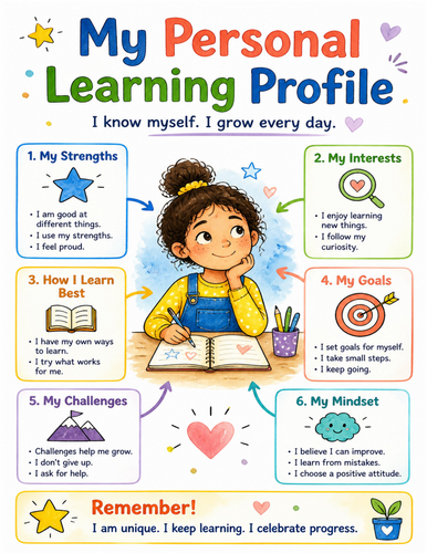 My Personal Learning Profile I Educational Poster I Classroom Decor