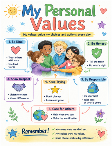 My Personal Values I Educational Poster I Classroom Decor