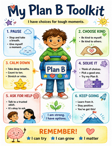 My Plan B Toolkit I Educational Poster I Classroom Decor