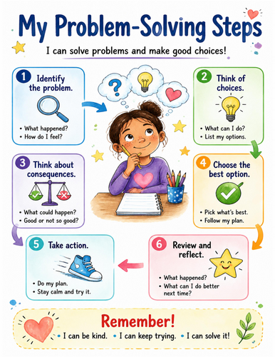 My Problem-Solving Steps I Educational Poster I Classroom Decor
