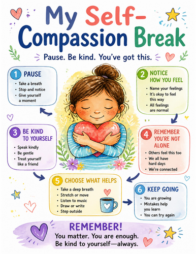 My Self-Compassion Break I Educational Poster I Classroom Decor