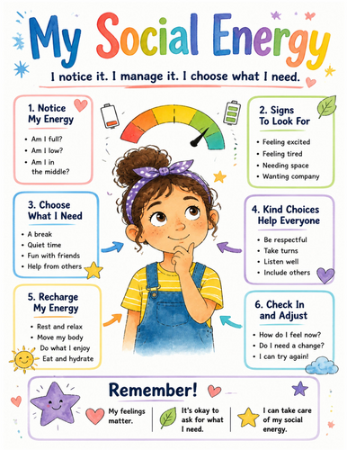 My Social Energy I Educational Poster I Classroom Decor