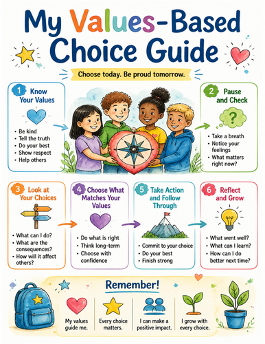 My Values-Based Choice Guide I Educational Poster I Classroom Decor