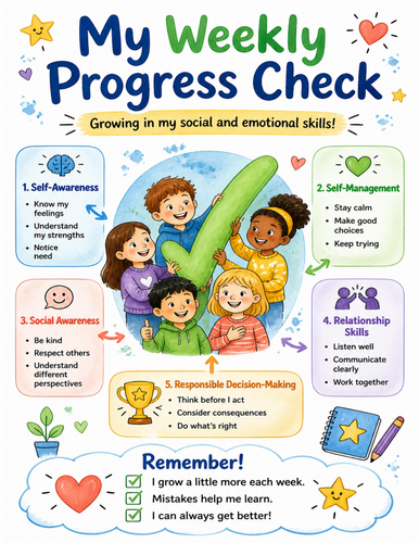 My Weekly Progress Check I Educational Poster I Classroom Decor