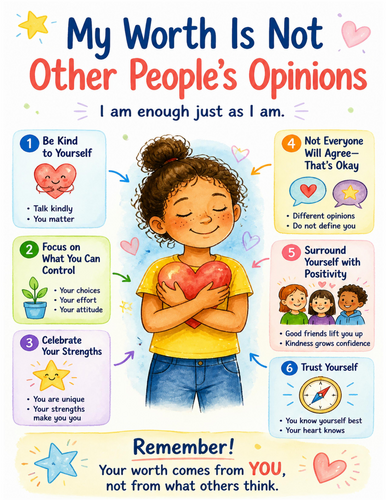 My Worth Is Not Other People’s Opinions I Educational Poster I Classroom Decor