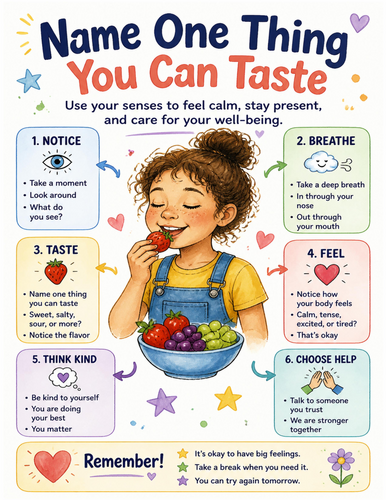 Name One Thing You Can Taste I Educational Poster I Classroom Decor
