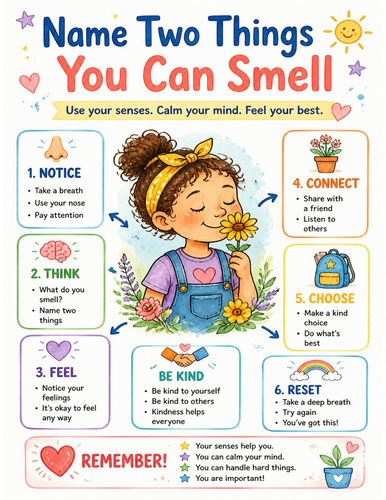 Name Two Things You Can Smell I Educational Poster I Classroom Decor