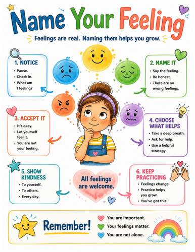 Name Your Feeling I Educational Poster I Classroom Decor