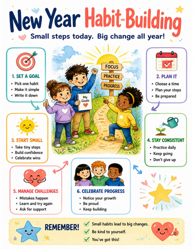 New Year Habit-Building I Educational Poster I Classroom Decor