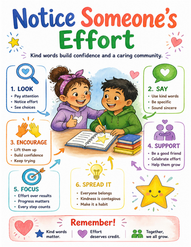 Notice Someone’s Effort I Educational Poster I Classroom Decor