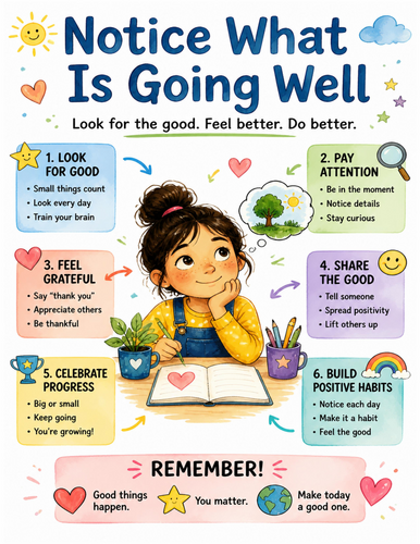 Notice What Is Going Well I Educational Poster I Classroom Decor