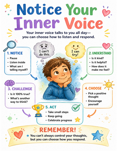 Notice Your Inner Voice I Educational Poster I Classroom Decor