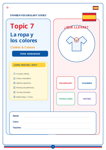 LA ROPA Y COLORES/CLOTHES AND COLOURS