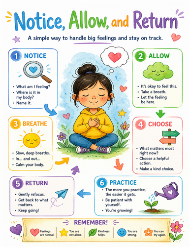 Notice, Allow, and Return I Educational Poster I Classroom Decor