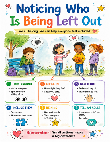 Noticing Who Is Being Left Out I Educational Poster I Classroom Decor