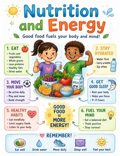 Nutrition and Energy I Educational Poster I Classroom Decor
